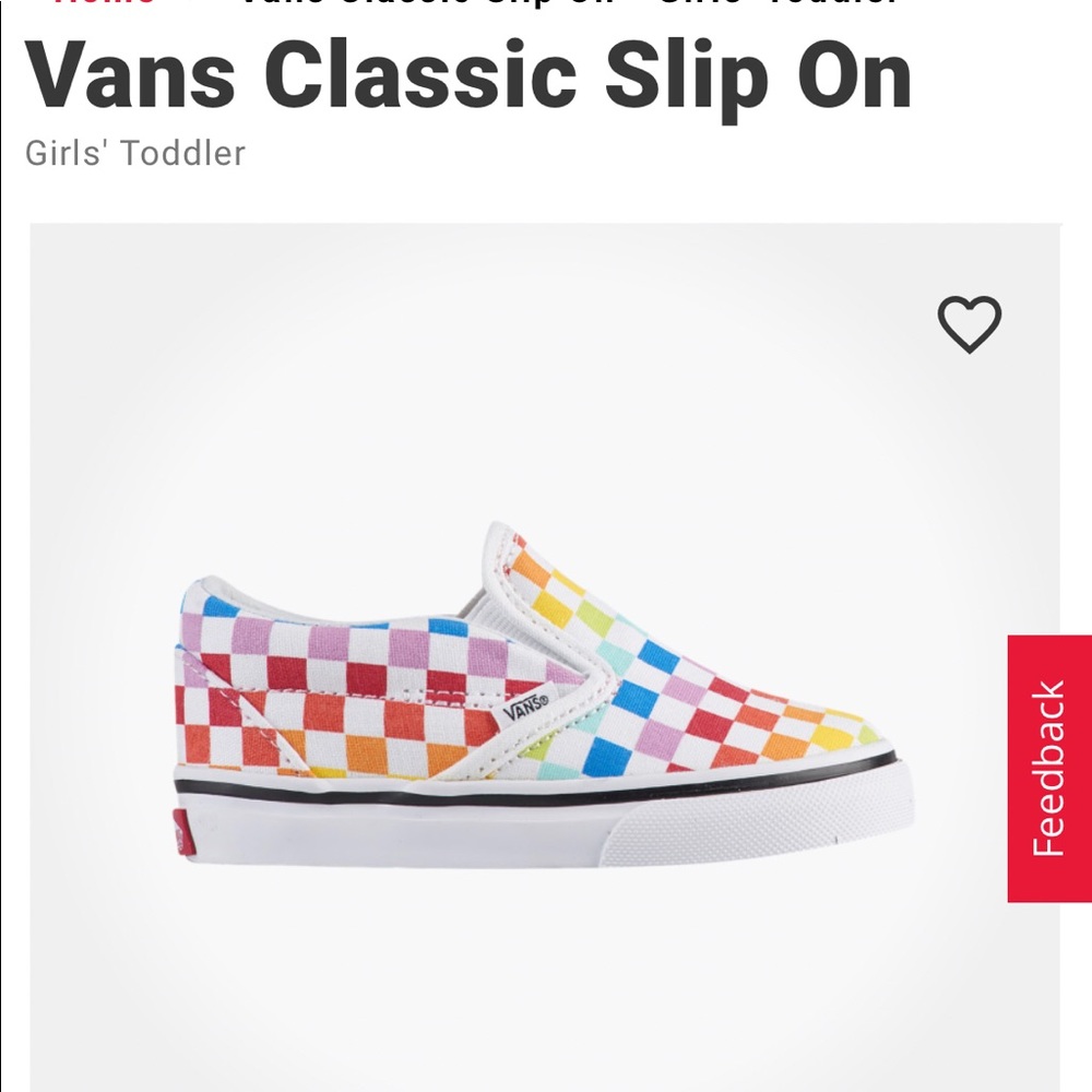 Toddler Vans Classic Slip Ons - Rainbow sz 7